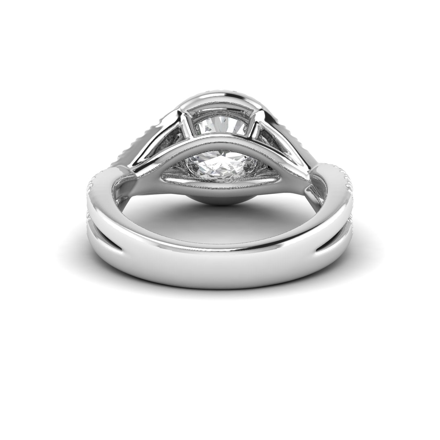 White Gold Studded 1.852 Carat Lab Grown Diamond Ring-G Color VS1 Clarity.